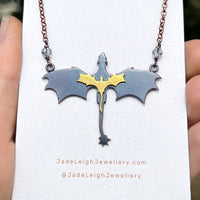 Dragons necklace, copper & brass