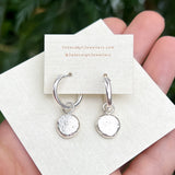 Silver pebble hoop earrings