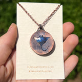 Manta ray totem spirit animal necklace, labradorite and copper