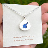 Elephant necklace, labradorite and sterling silver