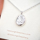 Molten silver nugget rustic mini pendant