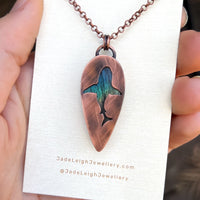 Shark spirit animal necklace, copper and labradorite
