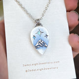 Moonstone and mountains Night Court pendant