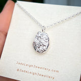 Molten silver nugget rustic mini pendant