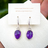Amethyst huggie hoop earrings