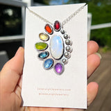 Chakra moonstone statement pendant