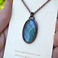 Whale totem spirit animal necklace, labradorite and copper