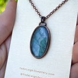 Whale totem spirit animal necklace, labradorite and copper