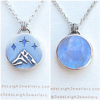 Moonstone and mountains Night Court pendant