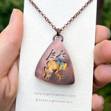 Frog spirit animal necklace, copper and labradorite