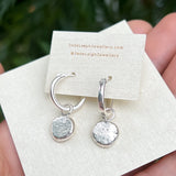 Silver pebble hoop earrings