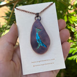 Whale totem spirit animal necklace, labradorite and copper