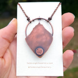 Copper labradorite mountains pendant