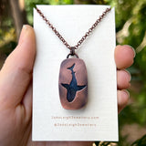 Shark spirit animal necklace, copper and labradorite