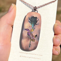 Rose necklace, copper and labradorite