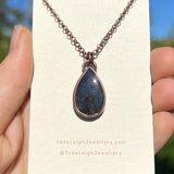 Shark spirit animal necklace, copper and labradorite