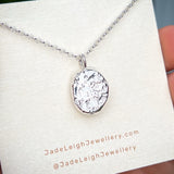 Molten silver nugget rustic mini pendant