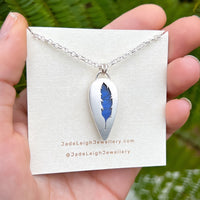 Feather necklace, labradorite & sterling silver