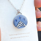 Moonstone and mountains Night Court pendant