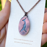 Whale totem spirit animal necklace, labradorite and copper