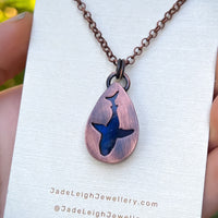 Shark spirit animal necklace, copper and labradorite