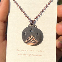 Copper moonstone reversible pendant