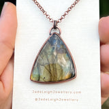 Frog spirit animal necklace, copper and labradorite