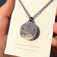 Copper moonstone reversible pendant