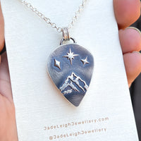 Iolite and mountains Night Court pendant
