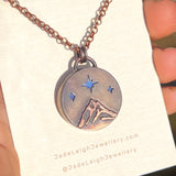 Copper moonstone reversible pendant