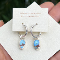 Larimar hoop earrings