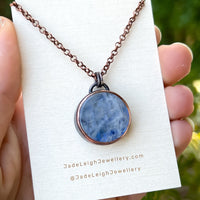 Copper moonstone reversible pendant