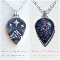 Iolite and mountains Night Court pendant