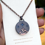 Copper moonstone reversible pendant