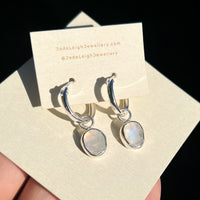 Moonstone hoop earrings