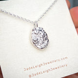 Molten silver nugget rustic mini pendant