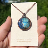 Manta ray totem spirit animal necklace, labradorite and copper