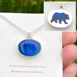 Bear necklace, labradorite & sterling silver