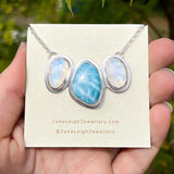 Larimar and moonstone statement necklace