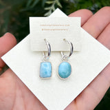 Larimar hoop earrings