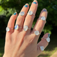 Moonstone freeform stacking ring