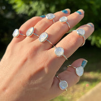 Moonstone freeform stacking ring