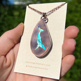 Whale totem spirit animal necklace, labradorite and copper