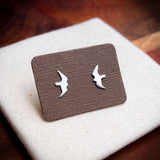 Falcon stud earrings, sterling silver