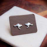 Kangaroo stud earrings, sterling silver