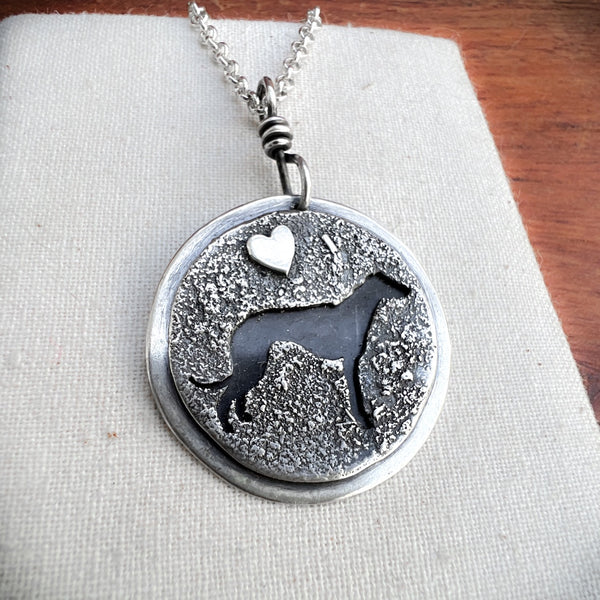 Silver sales dog pendant