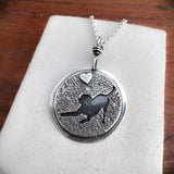 Labrador puppy dog pendant, sterling silver
