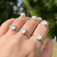 Moonstone stacking ring, sterling silver