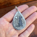 German shepherd puppy pendant, sterling silver