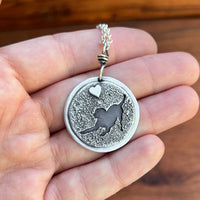 Labrador puppy dog pendant, sterling silver